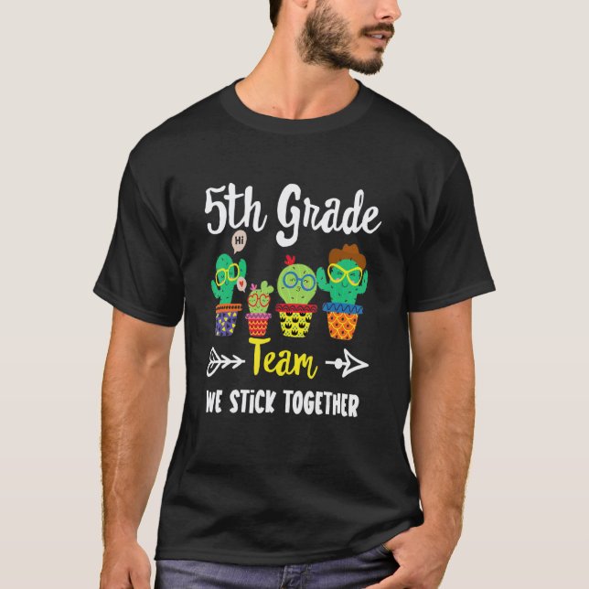 T-shirt Équipe de 5e année  Équipage Cactus Enseignant de  (Devant)