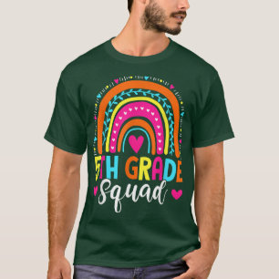 T-shirt Équipe de 5e année Retour à l'école Arc-en-ciel en