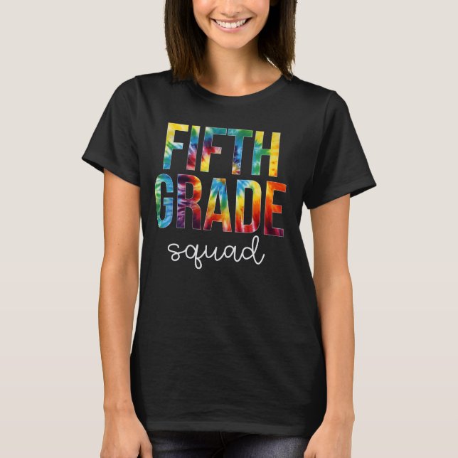 T-shirt Équipe de 5e année teint teinture Retourner à l'éc (Devant)