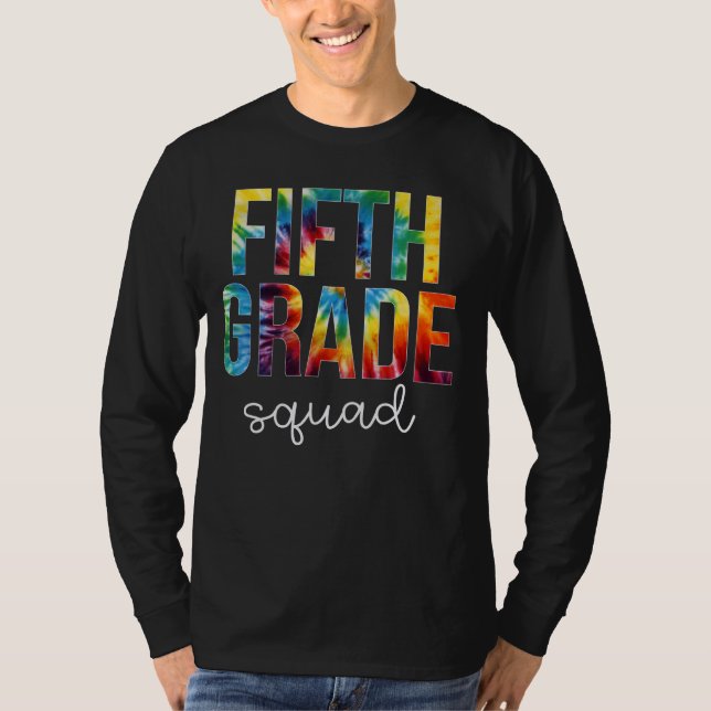 T-shirt Équipe de 5e année teint teinture Retourner à l'éc (Devant)