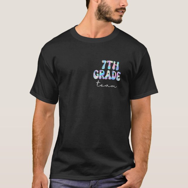 T-shirt Équipe de 7e année Groovy Retour à l'école Profess (Devant)