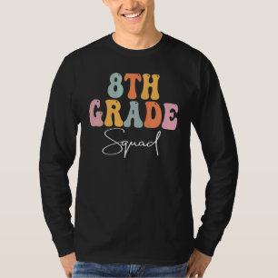 T-shirt Équipe de 8e année Rétro Groovy Femmes Heureux Pre