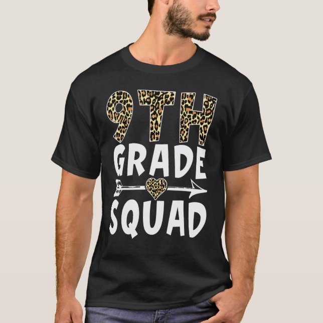T-shirt Équipe de 9e année Léopard Professeur de neuvième  (Devant)