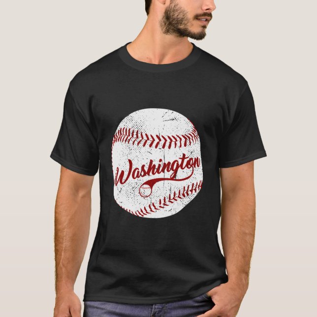 T-shirt Équipe De Baseball De Washington Dc Love Baseball  (Devant)
