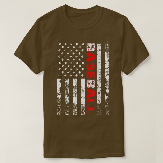 T-shirt Équipe de baseball du drapeau américain  (Design devant)