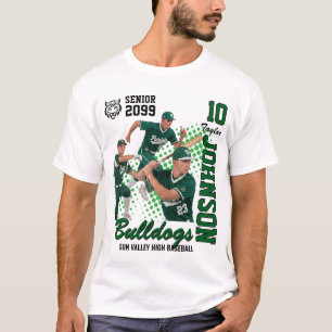 T-shirt Équipe de baseball Photo personnalisée nuit senior