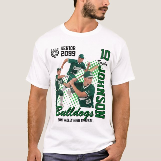 T-shirt Équipe de baseball Photo personnalisée Soirée des  (Devant)