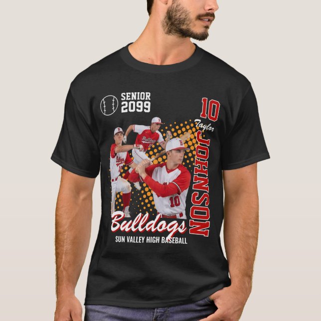 T-shirt Équipe de baseball Photo personnalisée Soirée des  (Devant)
