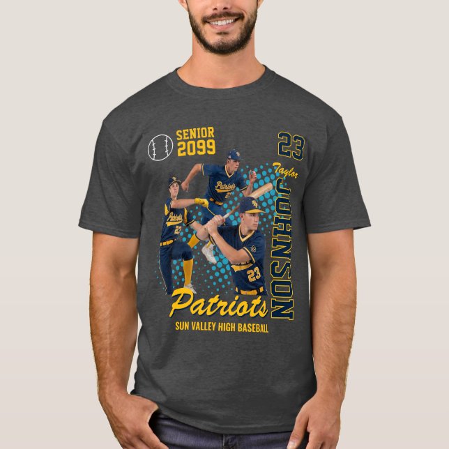T-shirt Équipe de baseball Photo personnalisée Soirée des  (Devant)