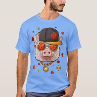 T-shirt Équipe de basket-ball de cochon Farmer Joueur de b