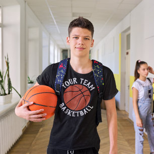 T-shirt Équipe de basket-ball, nom du joueur et numéro de
