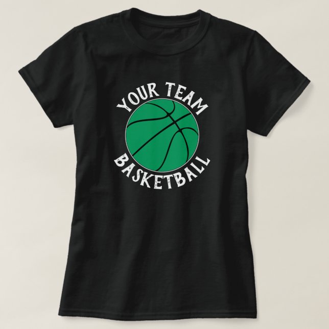 T-shirt Équipe de basket-ball vert, Nom du joueur et Numér (Design devant)