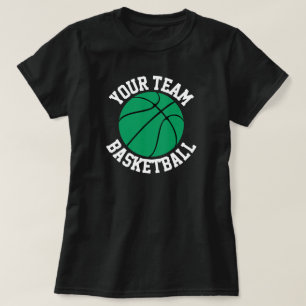T-shirt Équipe de basket-ball verte, Joueuse, Nombre Chemi