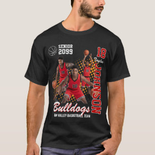 T-shirt Équipe de basketball Photo personnalisée Soirée de
