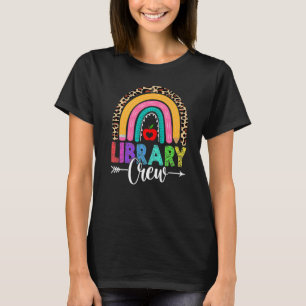 T-shirt Équipe de bibliothèque Rainbow Leopard enseignant