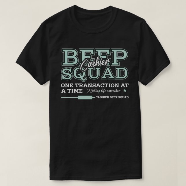 T-shirt Équipe de bip de caissier (Design devant)