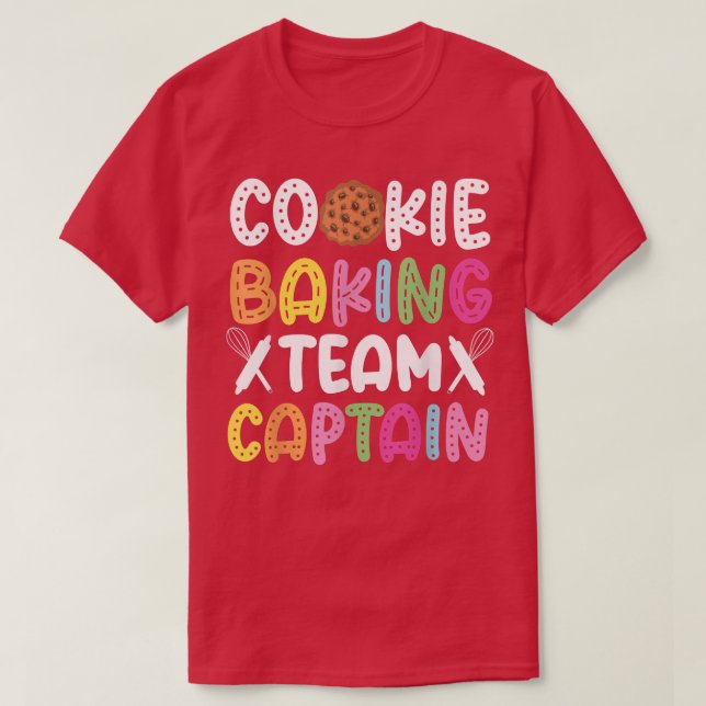 T-shirt Équipe de biscuits cuits cuits cuits capitaine Équ (Design devant)