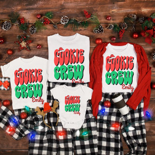 T-shirt Équipe de biscuits rétro personnalisée pour Noël
