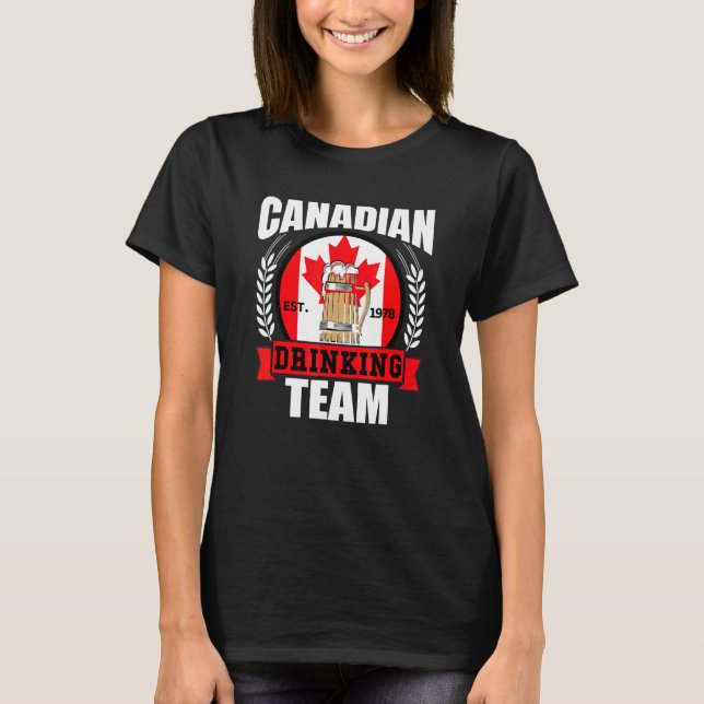 T-shirt Équipe de boisson canadienne   Drapeau du Canada F (Devant)