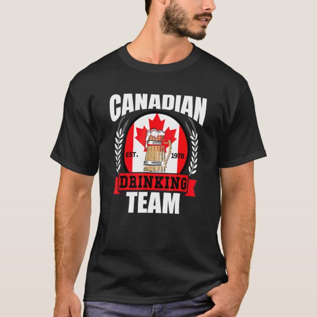 T-shirt Équipe de boisson canadienne   Drapeau du Canada F (Devant)