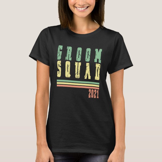 T-shirt Équipe de boisson de fête de Bachelor Squad Groom (Devant)