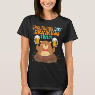 T-shirt Équipe de boisson de la journée de la marmotte drô