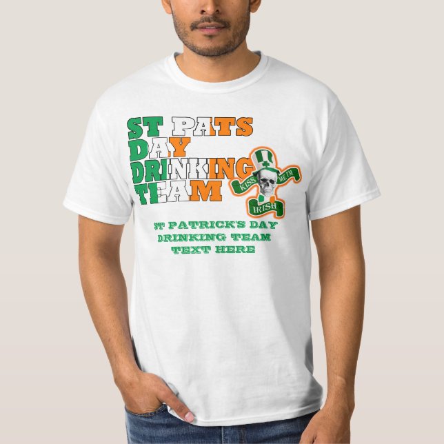 T-shirt Équipe de boisson de la journée St Pats (Devant)