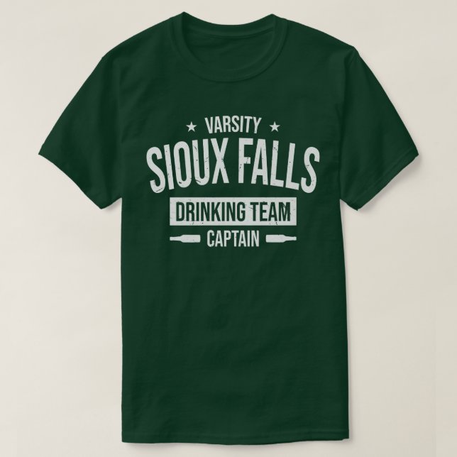 T-shirt Équipe de boisson de Siou Falls Capitaine South Da (Design devant)
