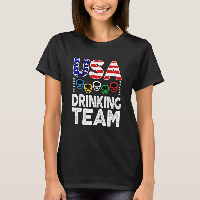 T-shirt Équipe de Boisson des États-Unis Bière Party (Devant)