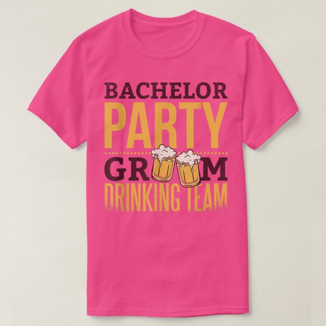 T-shirt Équipe de boisson du marié pour l'enterrement de v (Design devant)