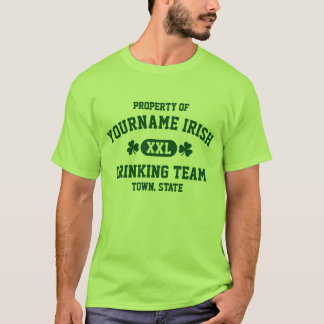 T-shirt Équipe de boisson irlandaise personnalisée St Patr