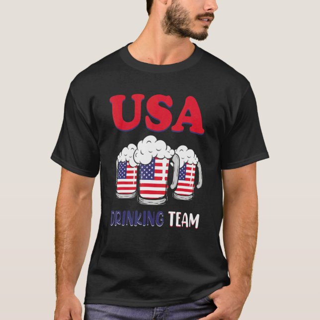 T-shirt Équipe de boisson Usa 4 juillet (Devant)