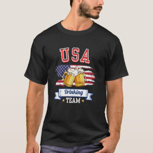 T-shirt Équipe de boisson USA Drôle de bière Drapeau améri