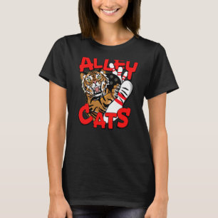 T-shirt Équipe de bowling Alley Cats Griffure de tigre au