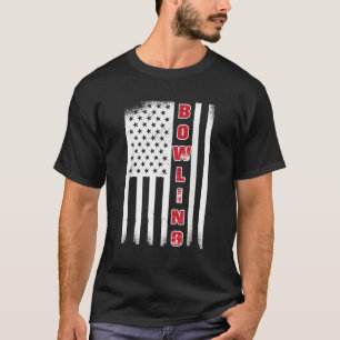 T-shirt Équipe de bowling de bowling de drapeau USA boule