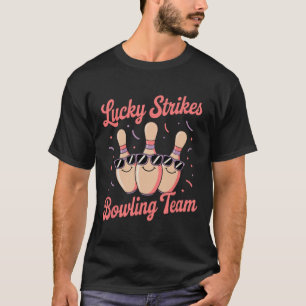 T-shirt Équipe de bowling de femmes ou de filles Lucky Str