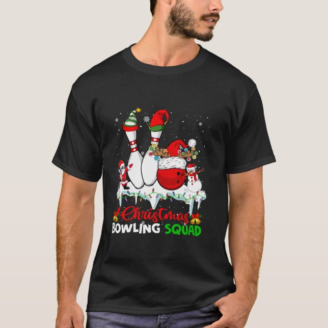 T-shirt Équipe de bowling de Noël Dabbing Père Noël Elf Bo (Devant)