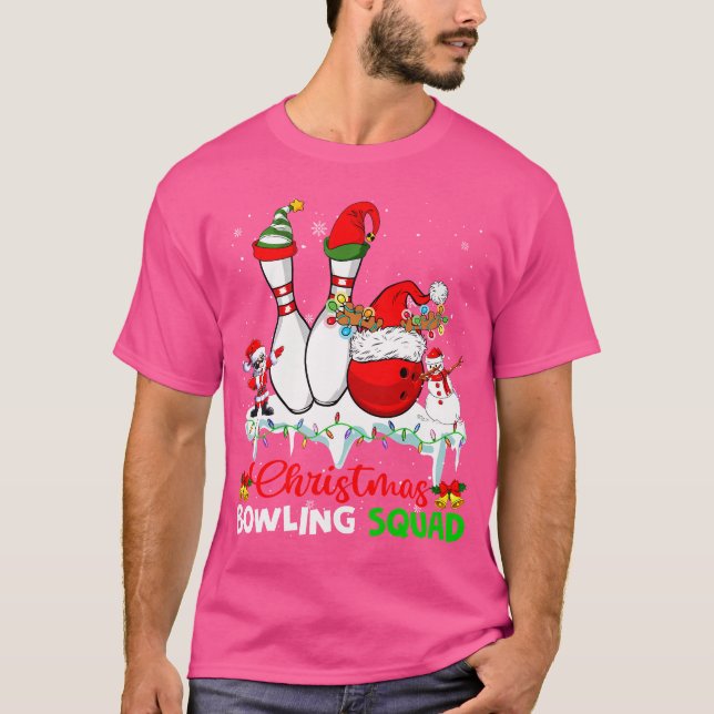 T-shirt Équipe de bowling de Noël Dabbing Père Noël Elf Bo (Devant)