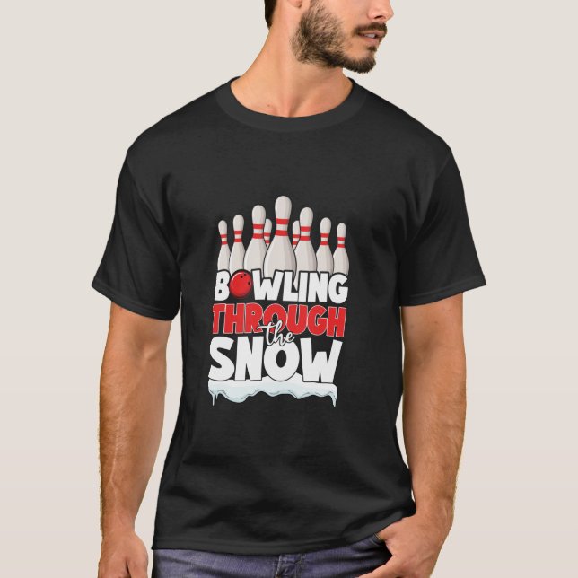 T-shirt Équipe de bowling de vacances Père Noël Bowling Fu (Devant)