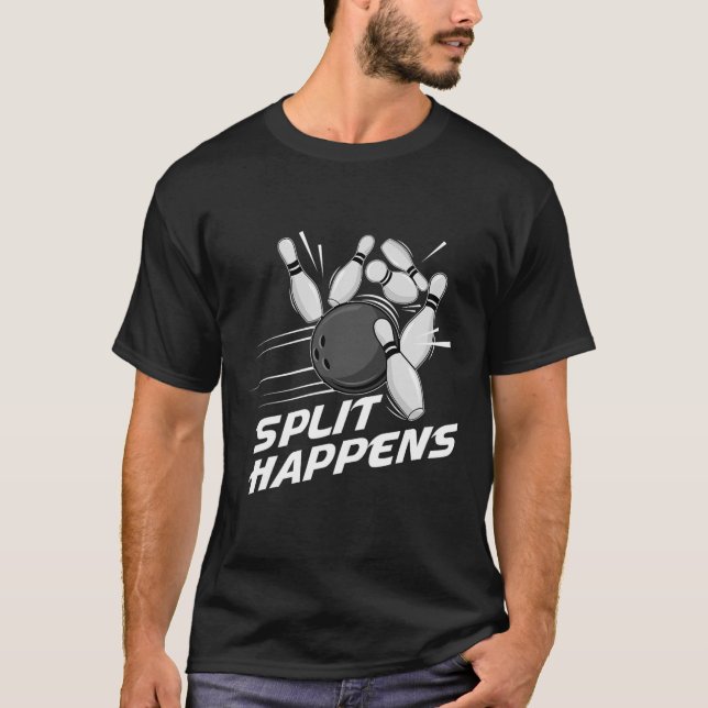 T-shirt Équipe de bowling Funny Split Happens Bowling Squa (Devant)