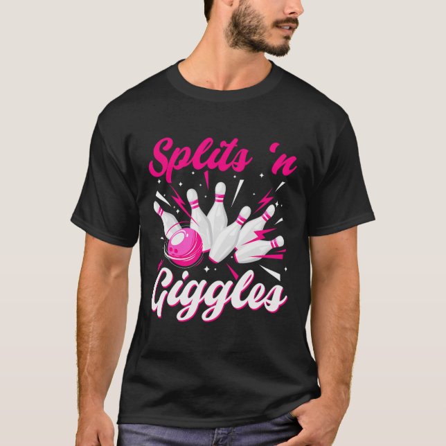 T-shirt Équipe de bowling Funny Splits n Giggles Joueuse m (Devant)
