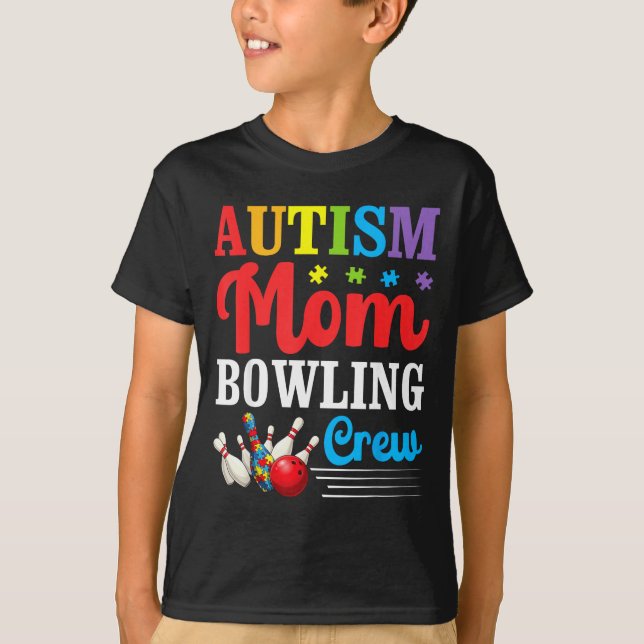 T-shirt Équipe de bowling Maman Autisme Équipe de sensibil (Devant)