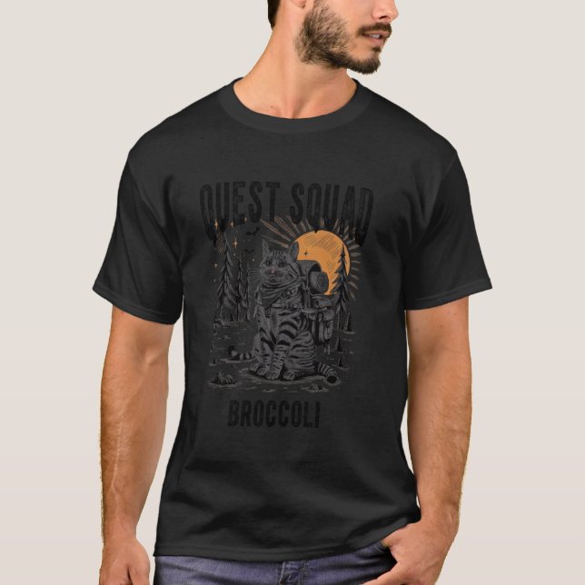T-shirt Équipe de brocolis quête chat (Devant)