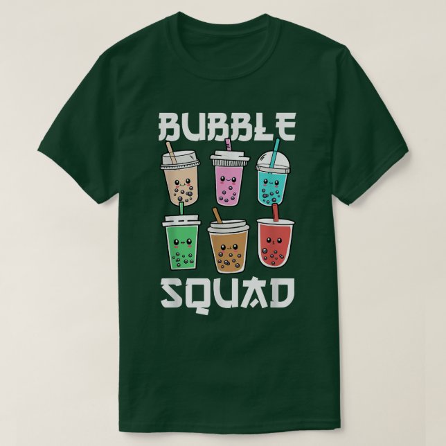 T-shirt Équipe de Bubble Tea Team Boba Kawaii Anime Neko G (Design devant)