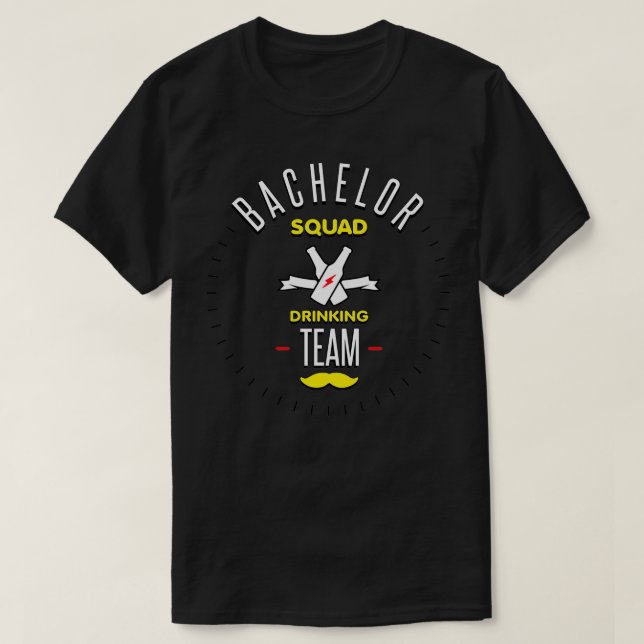 T-shirt équipe de buveurs de célibataires (Design devant)