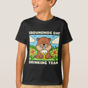 T-shirt Équipe de buveurs de la journée de la marmotte Hom