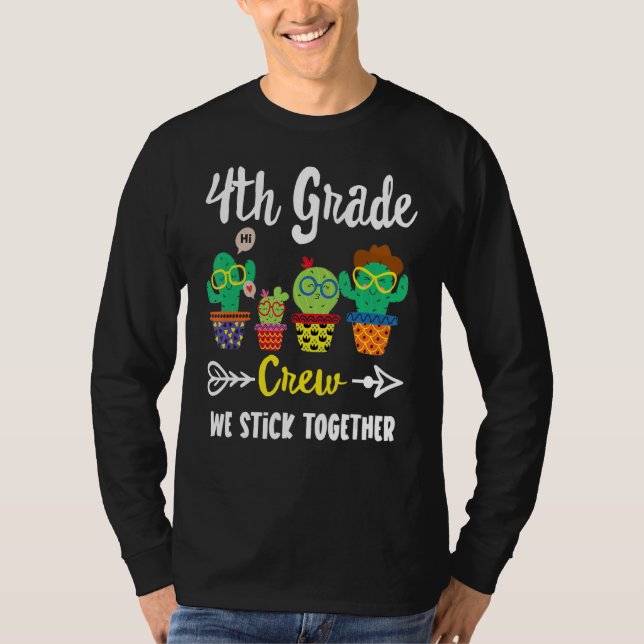 T-shirt Équipe de Cactus de 4e année Équipe d'enseignants  (Devant)