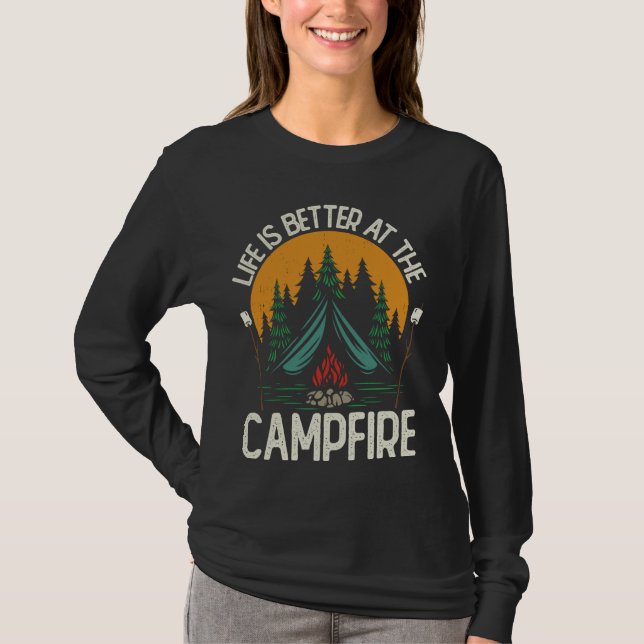 T-shirt Équipe De Camping Drôle Hommes Femmes La Vie Est M (Devant)