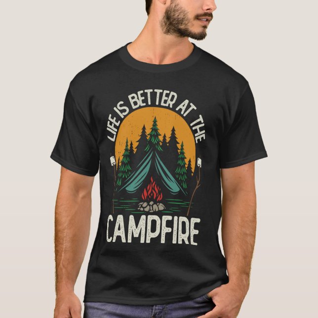 T-shirt Équipe De Camping Drôle Hommes Femmes La Vie Est M (Devant)