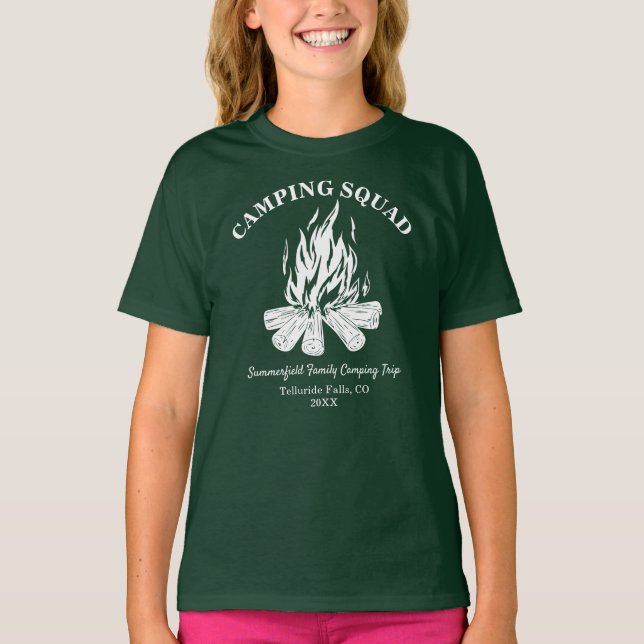 T-shirt Équipe de camping familial Vacances d'été d'automn (Devant)